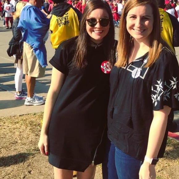 Black Asymmetrical Zipper Shirt Dress - Picture 3 of 3